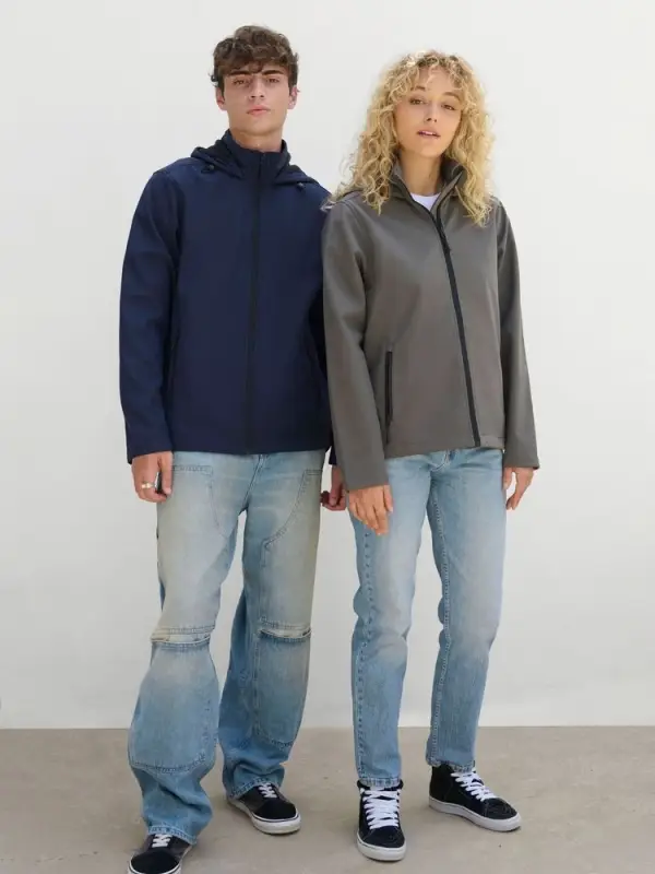 Куртка софтшелл с капюшоном женская Race Women, темно-серая, размер S