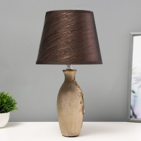 Лампа настольная керамика "Цветы-лиана" бронза, стразы Е14 40Вт 38х20х20 см