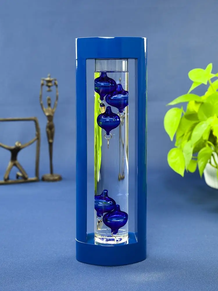 Термометр &laquo;Галилео&raquo; в деревянном корпусе, синий