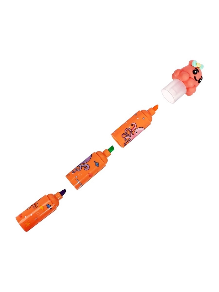 Маркер текстовыделитель жёлтый + 3шт. сменных картриджа желтых (цена за Набор