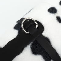 Шлейка кожаная однослойная "Люкс", ОШ 26-34 см, ОГ 36-44 см, ширина 1,1 см, чёрная