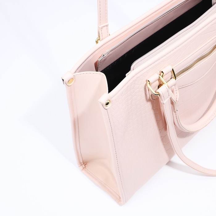 Сумка женская тоут на молнии, цвет розовый Сумка женская тоут на молнии, цвет розовый