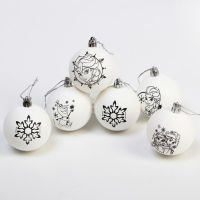 Набор для творчества на Новый год "Новогодний шар под раскраску", 6 штук 5.5 см, Холодное сердце Набор для творчества на Новый год "Новогодний шар под раскраску", 6 штук 5.5 см, Холодное сердце