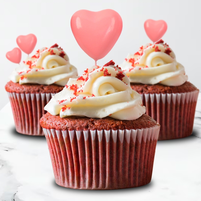 Набор топперов &laquo;Сердечки&raquo;, 12 см, цвет розовый