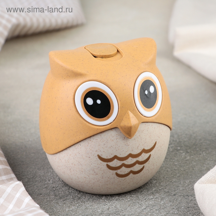 Подставка для зубочисток &laquo;Совушка&raquo;, 8&times;8 см, цвет бежево-песочный