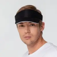 Козырек Active, черный с белым кантом