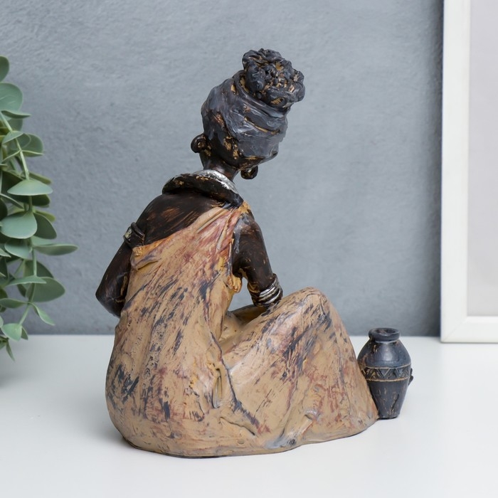 Сувенир полистоун "Мама с малышом. Африка" 20х17 см