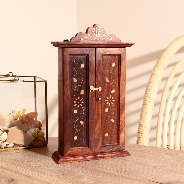 Ключница с инкрустацией "Лиана" дерево 29,5*16,5*6 см