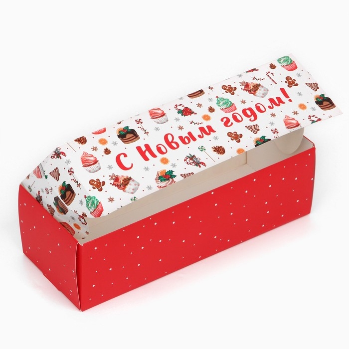 Коробка для кондитерских изделий с окном &laquo;С Новым годом&raquo;, сладости, 26 х 10 х 8 см, Новый год
