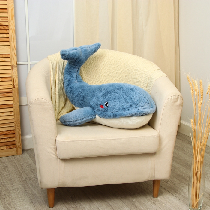 Мягкая игрушка &laquo;Кит&raquo;, 75 см, с пледом, рот на молнии