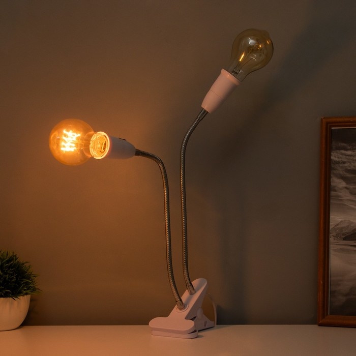 Настольная лампа Настольная лампа "Синди дуо" 2х15Вт Е27 белый 3х3х40см RISALUX