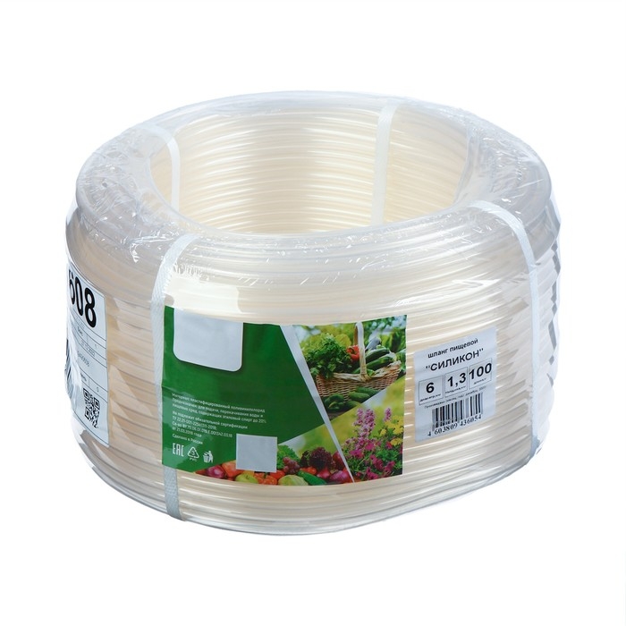 Шланг пищевой, ПВХ, 6 мм, 100 м, прозрачный Шланг пищевой, ПВХ, 6 мм, 100 м, прозрачный