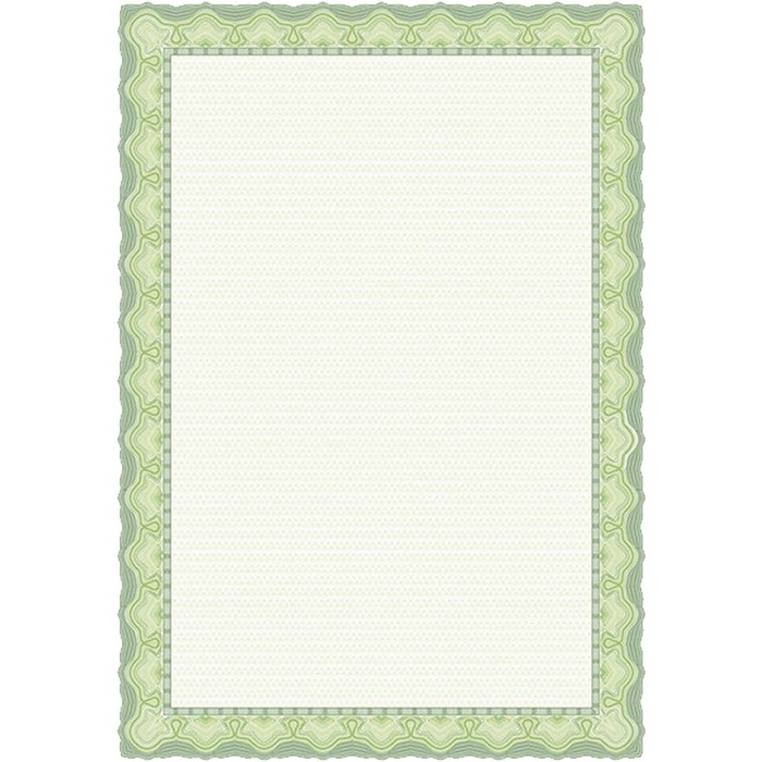 Сертификат-бумага А4, 25 листов Calligrata "Зеленый орнамент", 120 г/м2