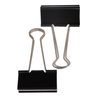 Набор зажимов для бумаг 51 мм, 12 штук, в упаковке, чёрные Набор зажимов для бумаг 51 мм, 12 штук, в упаковке, чёрные