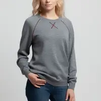 Джемпер Stitch с контрастной отделкой, серый с бордовым, размер XL