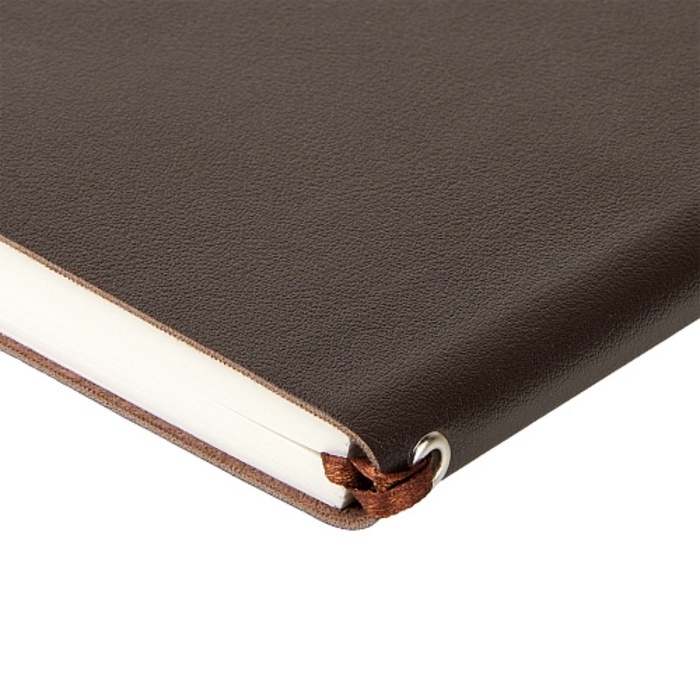 Ежедневник недатированный А5, 128 листов GRAND, интегральная обложка из искусственной кожи, ляссе, кремовый блок 70 г/м2, коричневый