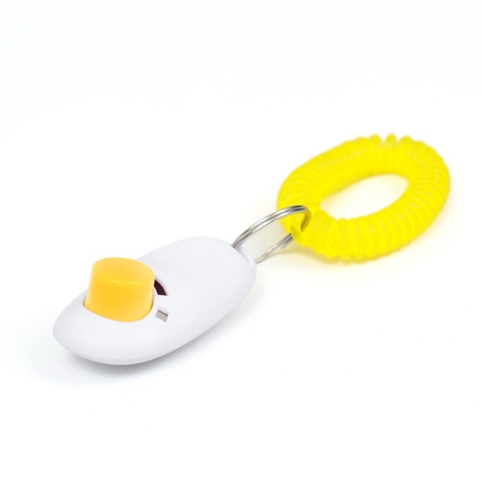 Кликер для дрессировки собак с браслетом на руку, белый Кликер для дрессировки собак с браслетом на руку, белый