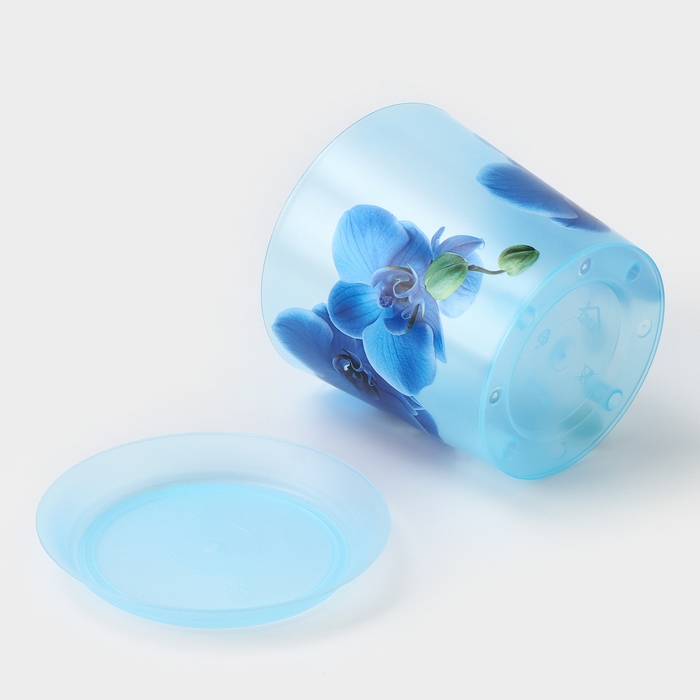 Горшок для орхидей с поддоном «Деко», 1,2 л, цвет голубой Горшок для орхидей с поддоном «Деко», 1,2 л, цвет голубой