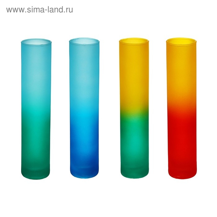 Ваза "Радуга" матовая цилиндр d-4,5см h-23см МИКС