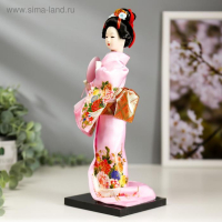 Кукла коллекционная "Японка в розовом кимоно с опахало" 25х9,5х9,5 см Кукла коллекционная "Японка в розовом кимоно с опахало" 25х9,5х9,5 см