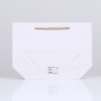 Пакет подарочный с лентой 19 х 20 х 9 см "Белый" Пакет подарочный с лентой 19 х 20 х 9 см "Белый"