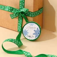 Лента декоративная репсовая &laquo;Новогодние игрушки&raquo;, зеленая, 2 см &times; 5 м