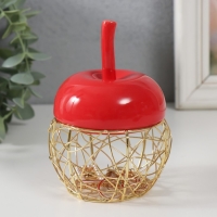 Шкатулка керамика, металл "Яблочко" красная 8,5х8,5х12 см Шкатулка керамика, металл "Яблочко" красная 8,5х8,5х12 см