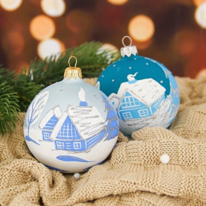 Шар "Зимний  2 "     8,5 см, микс