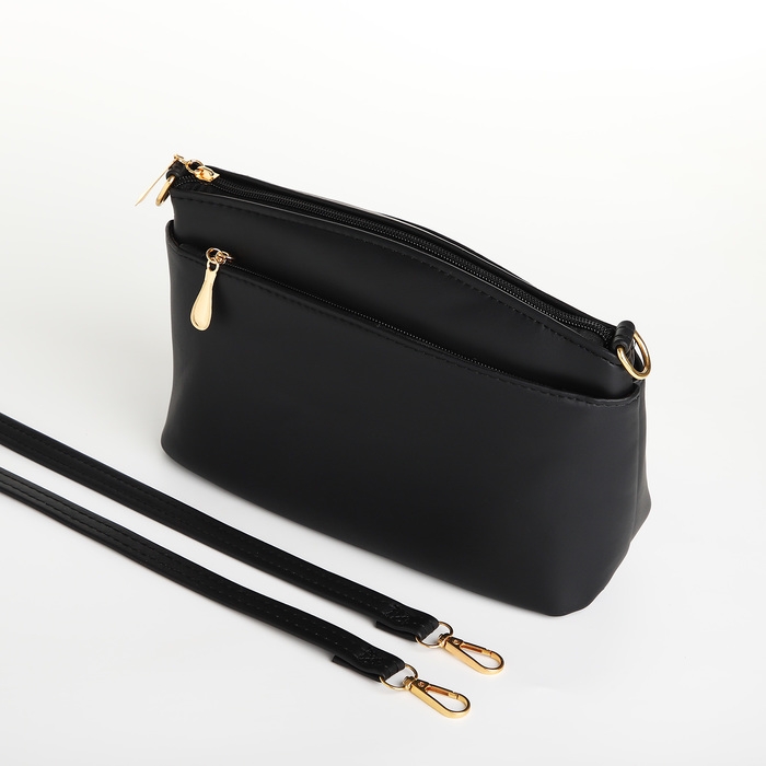 Сумка женская кросс-боди на молнии, цвет чёрный