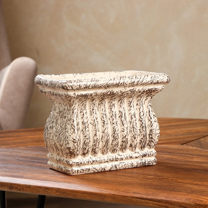 Кашпо &laquo;Античное&raquo;, коричневое, керамика, 1 л, 1 сорт, Иран