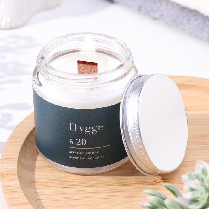 Свеча ароматическая Свеча ароматическая "Hygge" #20 Шафран и карамель, соевый воск, в банке, 90 г