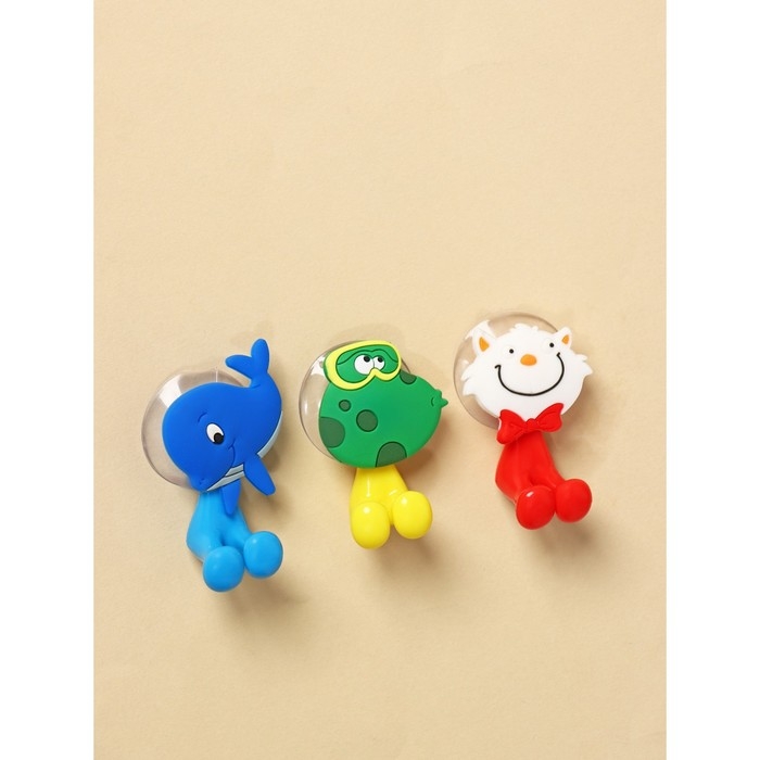 Держатель для зубной щётки детский &laquo;Весёлые зверюшки&raquo;, на присоске, дизайн МИКС