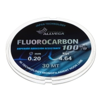 Леска монофильная ALLVEGA FX Fluorocarbon 100%, диаметр 0.20 мм, тест 4.64 кг, 30 м, прозрачная Леска монофильная ALLVEGA FX Fluorocarbon 100%, диаметр 0.20 мм, тест 4.64 кг, 30 м, прозрачная