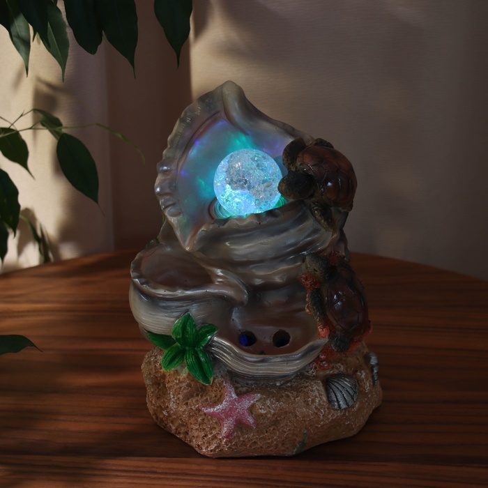 Фонтан "Семья черепашек" 25х16 см (с подсветкой)