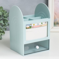 Шкатулка-органайзер пластик "Лаконичность" голубая 12х14,2х21 см Шкатулка-органайзер пластик "Лаконичность" голубая 12х14,2х21 см