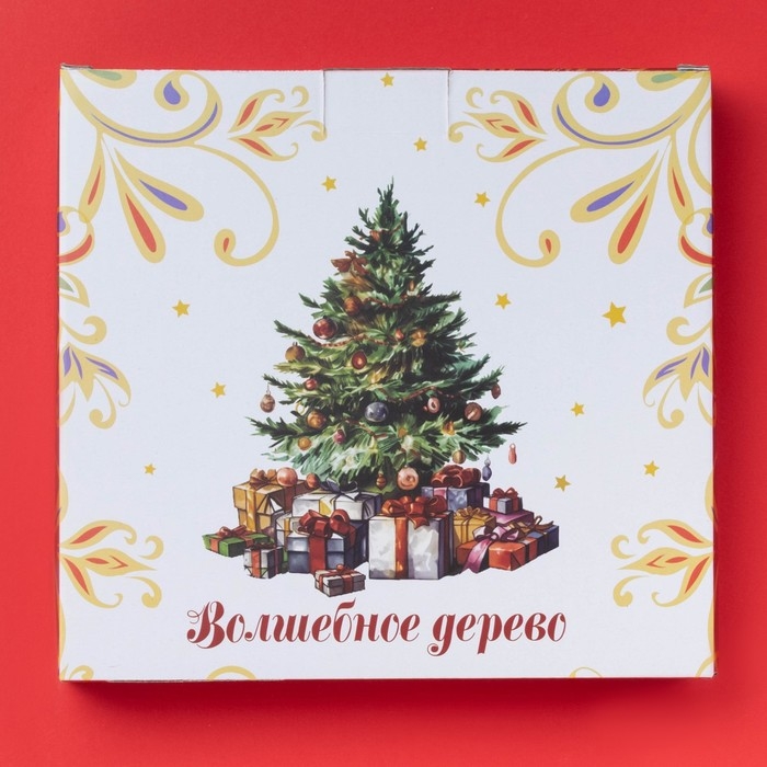 Тарелка новогодняя Доляна &laquo;Волшебное дерево&raquo;, керамика, 24,5&times;23,5&times;3,5 см, цвет белый