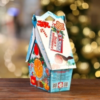 Новый год. Подарочная коробка "Скворечник солнечный", 26 х 11 х 20,5 см.