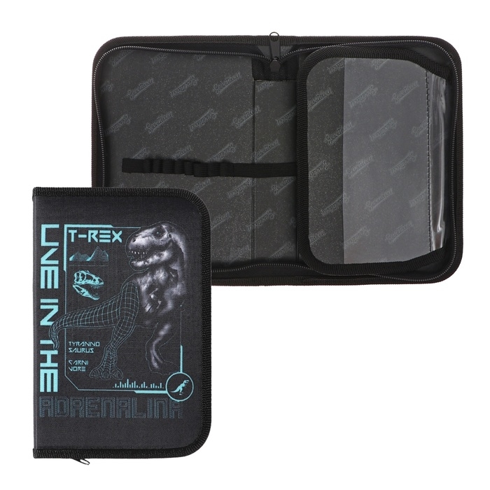 Пенал 1 секция, 130х200, откидная планка, ламинированный картон, для мальчика, чёрный, Seventeen Пенал 1 секция, 130х200, откидная планка, ламинированный картон, для мальчика, чёрный, Seventeen