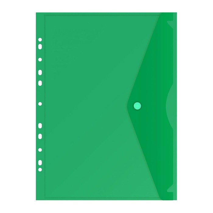 Набор папок-конвертов на кнопке 5 штук, А4, 180 мкм, Calligrata Office, прозрачная, перфорация по длинной стороне, МИКС Набор папок-конвертов на кнопке 5 штук, А4, 180 мкм, Calligrata Office, прозрачная, перфорация по длинной стороне, МИКС