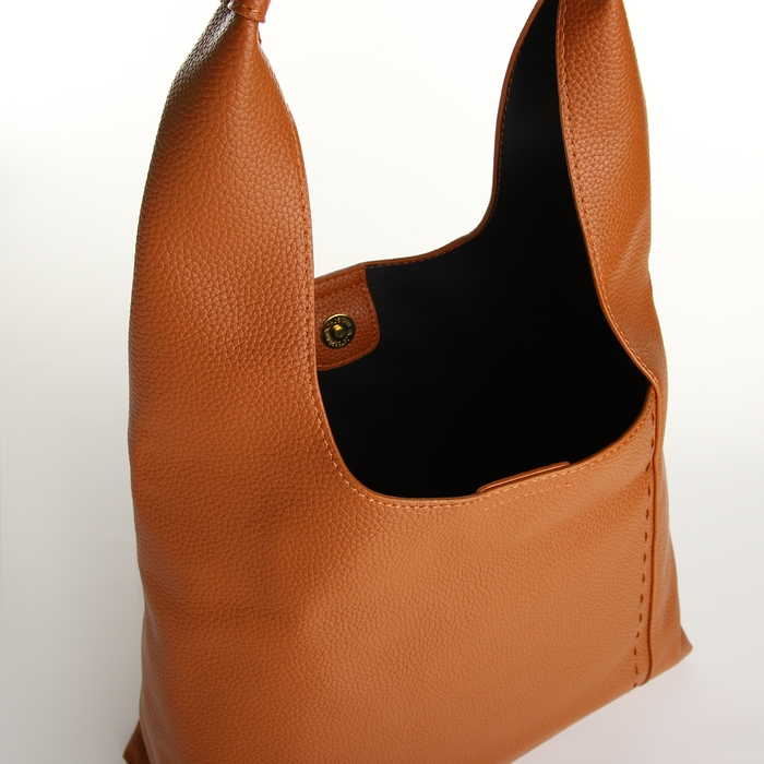 Сумка женская мешок 2 в 1, на кнопке, косметичка, цвет рыжий Сумка женская мешок 2 в 1, на кнопке, косметичка, цвет рыжий