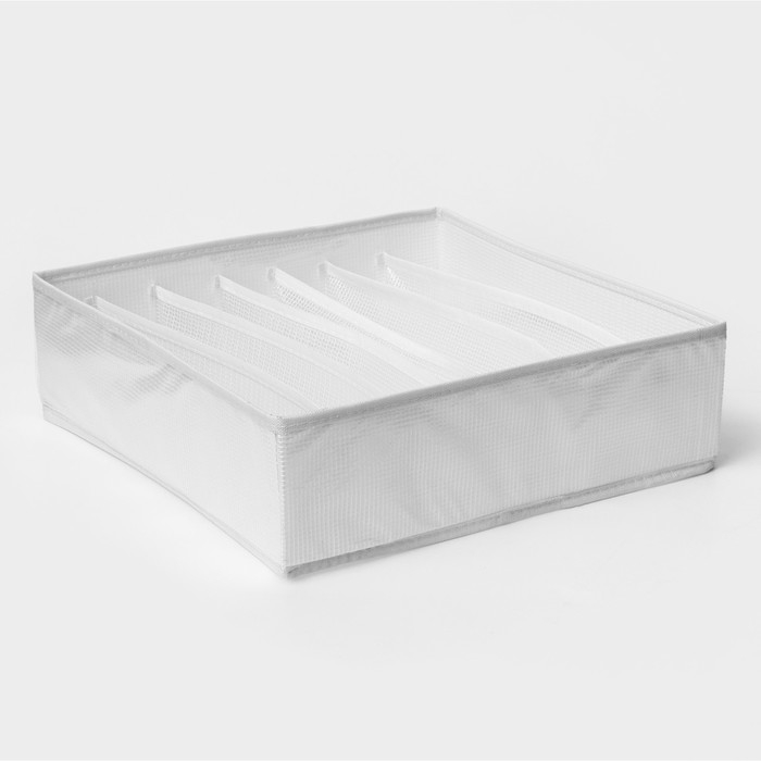 Органайзер для хранения белья LaDо́m, 7 ячеек, 32&times;32&times;10 см, цвет белый