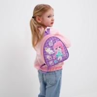 Рюкзак детский для девочки &laquo;Девочка аниме&raquo;, 23х20,5 см см, отдел на молнии, цвет розовый