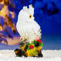 Садовая фигура "Сова с букетом роз" белая, 26см Садовая фигура "Сова с букетом роз" белая, 26см