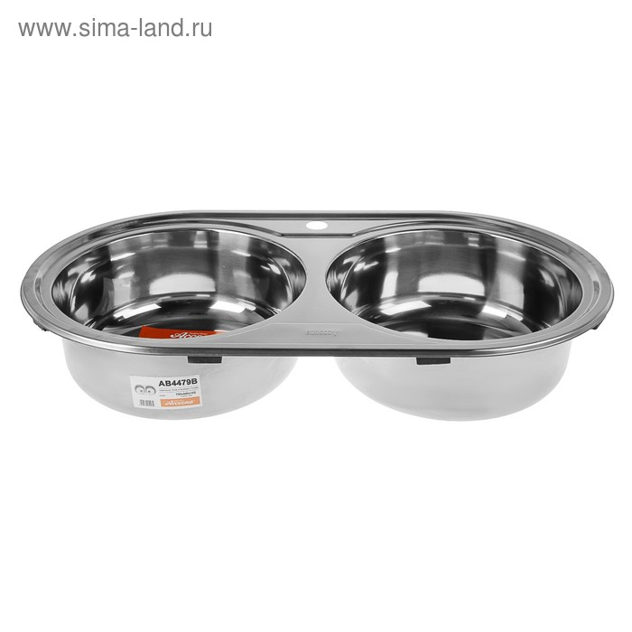 Мойка кухонная Accoona AB4479B, врезная, двойная, толщина 0.6 мм, 790х440х165 мм, глянец Мойка кухонная Accoona AB4479B, врезная, двойная, толщина 0.6 мм, 790х440х165 мм, глянец