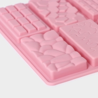 Набор форм для шоколада Доляна &laquo;Шоколадное ассорти&raquo;, 2 шт, силикон, цвет розовый