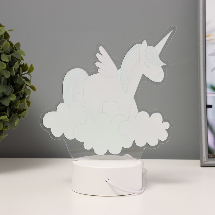 Светильник Светильник "Единорог" LED 3000К USB/от батареек 3хАА белый 16,3х9х23 см