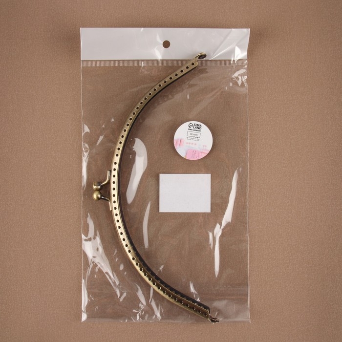 Фермуар пришивной &laquo;Полукруг&raquo;, 20 &times; 9 см, цвет бронзовый