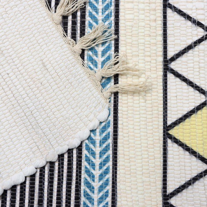 Коврик для дома Доляна &laquo;Индиго&raquo;, 48&times;78 см, цвет серо-жёлтый