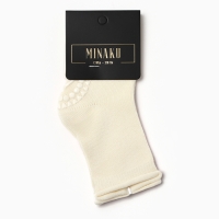 Носки детские MINAKU со стоперами, цвет молочный, 11-12 см Носки детские MINAKU со стоперами, цвет молочный, 11-12 см