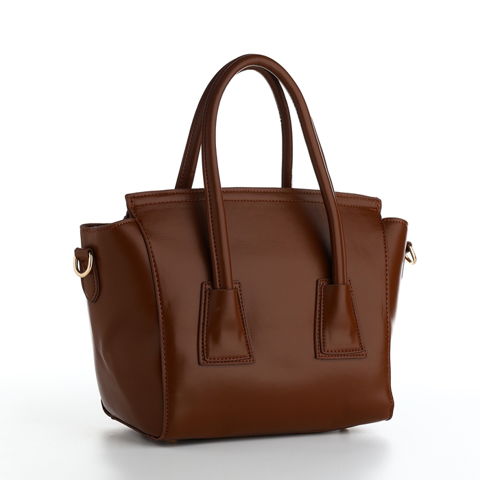 Сумка женская на молнии, цвет коричневый